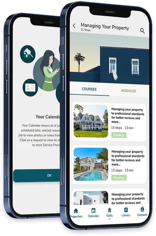 Properly mobile app showing automated turnover scheduling dashboard
