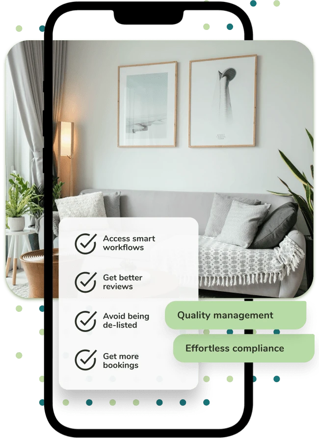 Automated turnover and cleaning checklist with required photo proof for a vacation rental