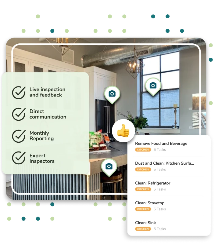 Real-time inspection flagging a staging issue before guest check-in