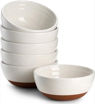 DOWAN Ice Cream Bowls Set of 6, 10 OZ Small Dessert Bowls, Small Serving Bowls for Snack, Dip, Charcuterie, Side Dishes, Dishwasher & Microwave Safe, Christmas Decor, Alabaster White