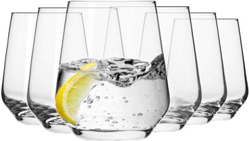 KROSNO Water Juice Tumbler Drinking Glasses | Set of 6 | 13.5 oz | Splendour Collection | Perfect for Home Restaurants and Parties | Dishwasher Safe | Gift Idea | Made in Europe
