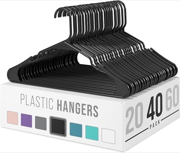 Plastic Clothes Hangers Heavy Duty - Durable Coat and Clothes Hangers - Lightweight Space Saving Laundry Hangers - Dorm Room Essentials for Collage Students Guys, Boys or Girls (20 Pack - Shell Pink)