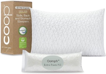 Coop Home Goods Original Loft, Queen Size Bed Pillows for Sleeping - Adjustable Cross Cut Memory Foam Pillows - Medium Firm for Back, Stomach and Side Sleeper - CertiPUR-US/GREENGUARD Gold
