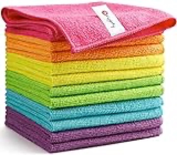 Orighty Microfiber Cleaning Cloths, Pack of 12, Highly Absorbent Cleaning Supplies, Lint Free Cloths for Multiple-use, Powerful Dust Removal Cleaning Rags for House, Kitchen, Car Care(12x12 inch)
