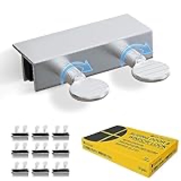 HomeGuard Sliding Window Locks Security for 3/16-3/8" Track - 10 Pack Aluminium Window Stoppers for Sliding Windows with Vinyl Lining, Scratch Resistant Window Security Lock Child Proof