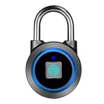Fingerprint Padlock, Bluetooth Lock, Mobile APP, MEGAFEIS Smart Padlock with Keyless Biometric, Water Resistant, Suitable for Gym, Sports, Bike, School, Fence and Storage(Blue)